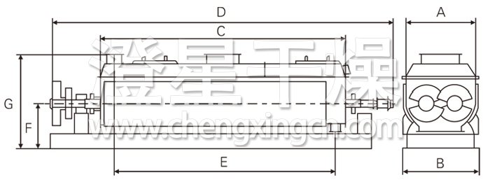 空心槳葉干燥機結(jié)構(gòu)示意圖 空心槳葉干燥機結(jié)構(gòu)示意圖